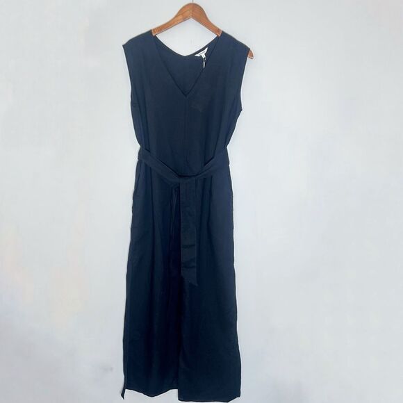 Splendid Navy Blue Mable Linen Blend Sleeveless Maxi Dress - Picture 2 of 8